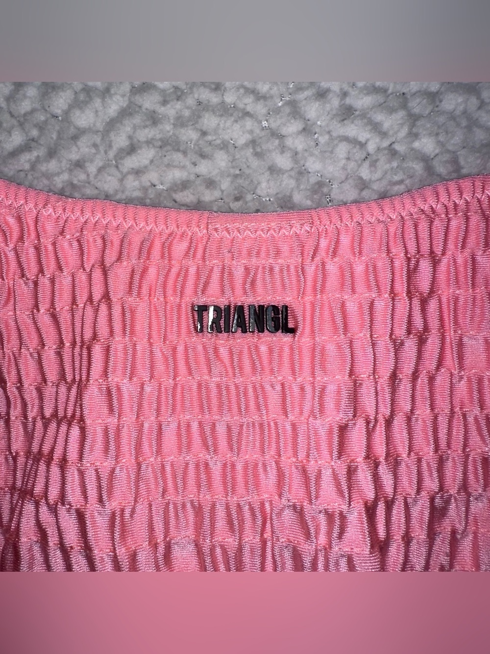 TRIANGL bikini set peach pink crinkle texture cheeky cut adjustable straps S - Picture 8 of 13